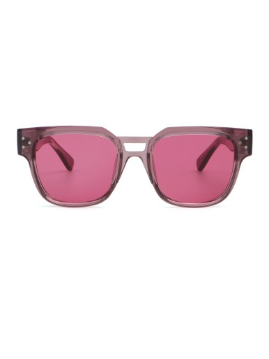 Women's pink frame glasses