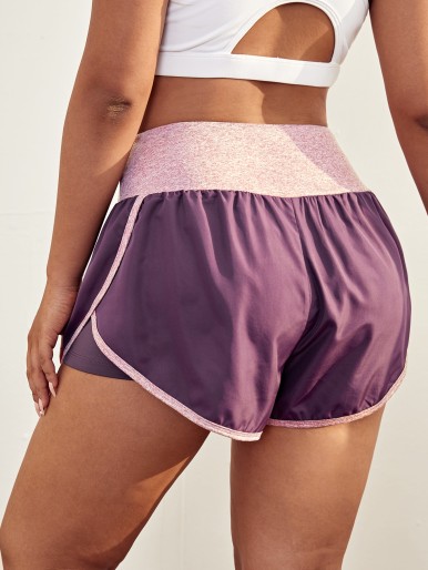 Plus Wide Band Waist Sports Shorts