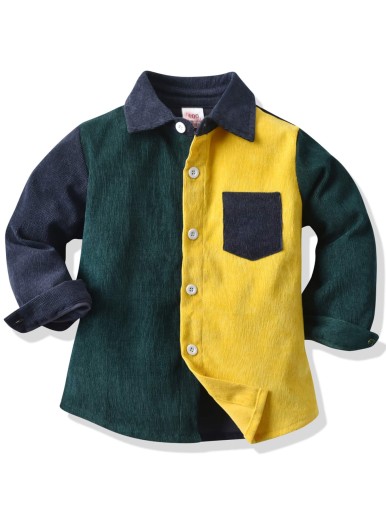 Toddler Boys Color-block Corduroy Shirt