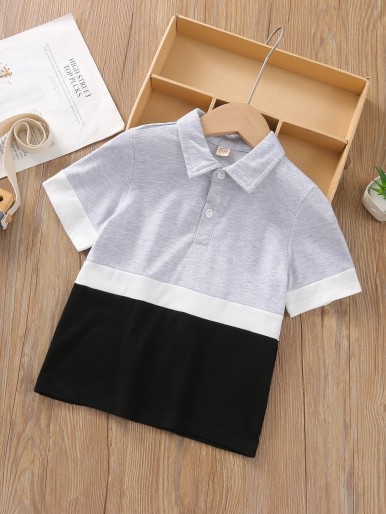 Toddler Boys Cut And Sew Polo Shirt