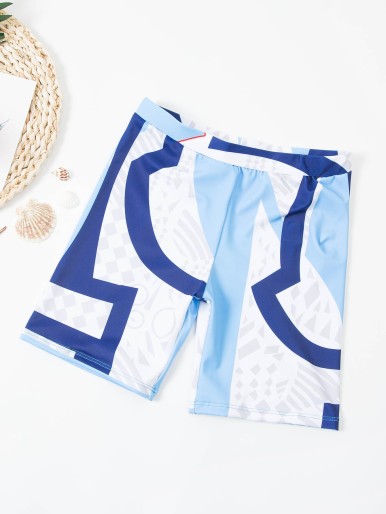 Boys Geo Print Swim Shorts