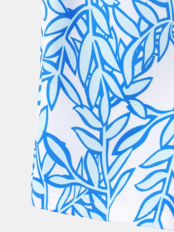 Boys Random Leaf Print Swim Shorts