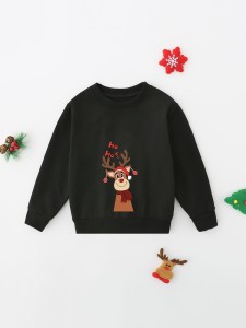 1pc Toddler Boy Christmas Print Sweatshirt