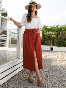 Solid Tie Back Top With Pants