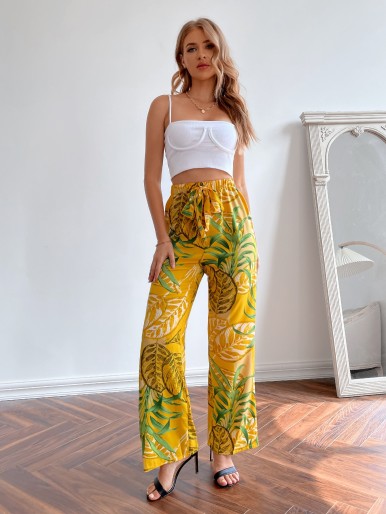 Solid Tube Top With Pants PJ Set