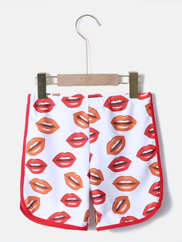 Boys Lip Print Swim Shorts