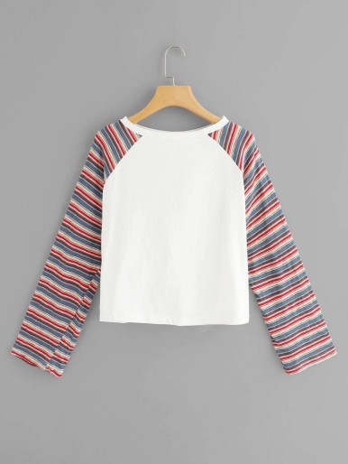 Twist Detail Striped Tee