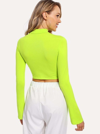 Neon Lime Cut Out Crop Tee