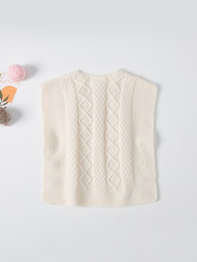 Toddler Girls Cable Knit Colorful Button Sweater Vest