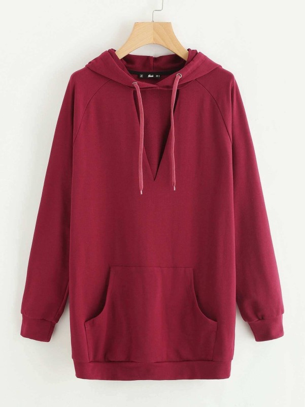 Kangaroo Pocket V Cut Front Hoodie