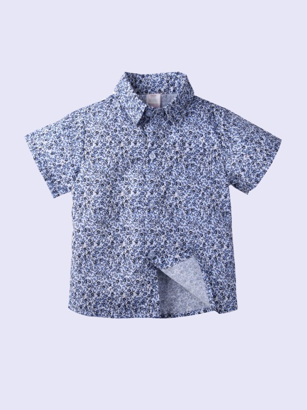 Toddler Boys Ditsy Floral Button Up  Shirt