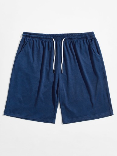 Men Drawstring Track Shorts