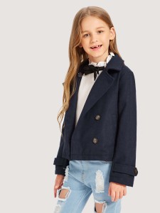 Girls Double Button Collar Jacket