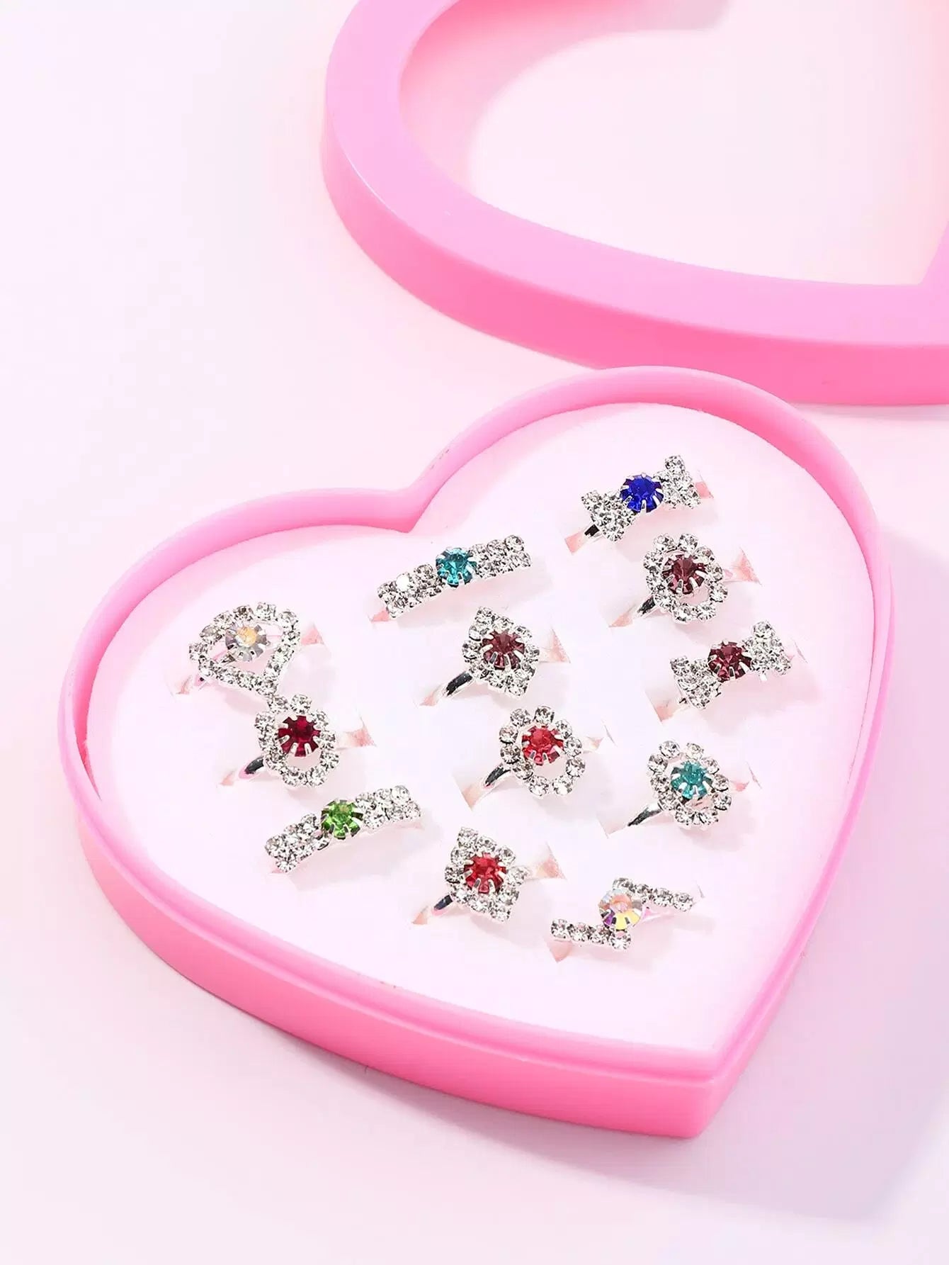 12pcs Random Toddler Girls Rhinestone Decor Ring – Beisat