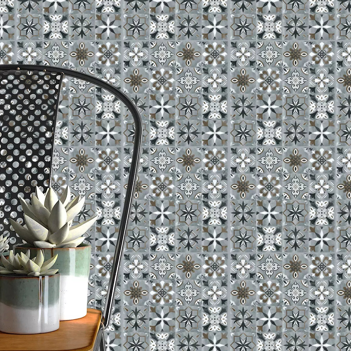 6sheets Vintage Pattern Tile Sticker - Oman