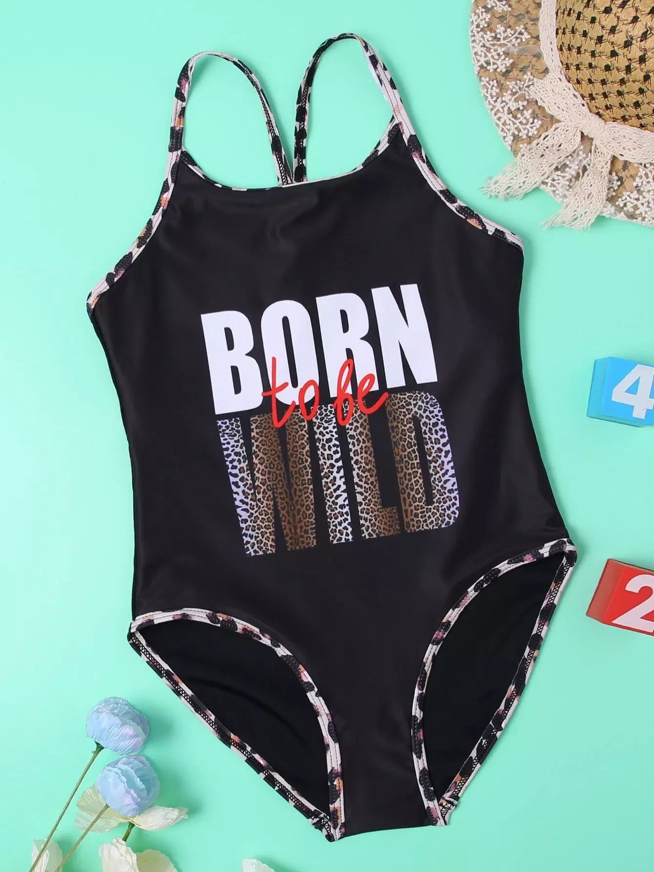 Slogan one piece swimsuit shop