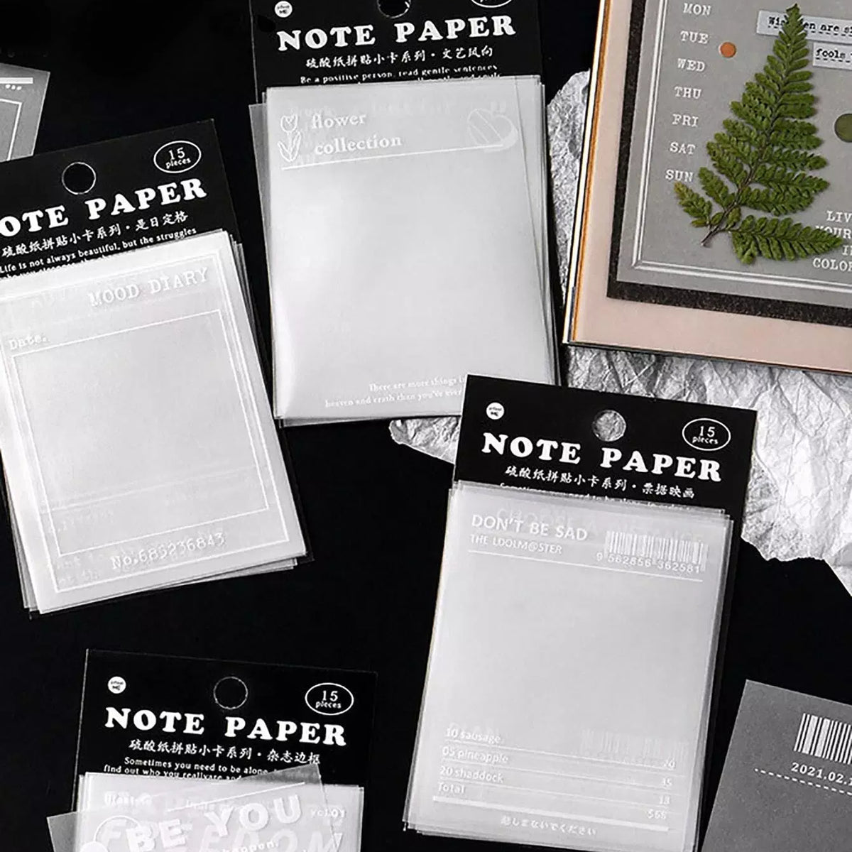 Patterned Note Paper 15sheets Random Pattern Note Paper – Beisat