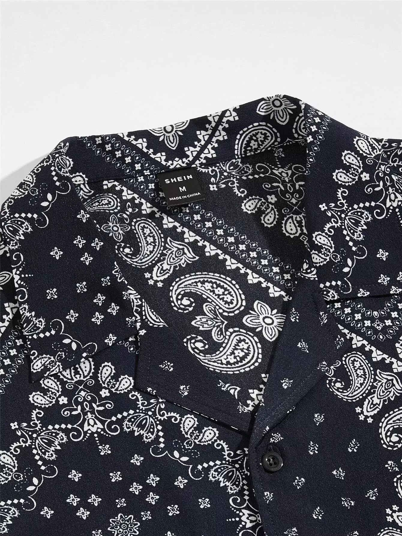 Shein Mens Scarf Print Shirt SHEIN Men Japanese And Floral Print