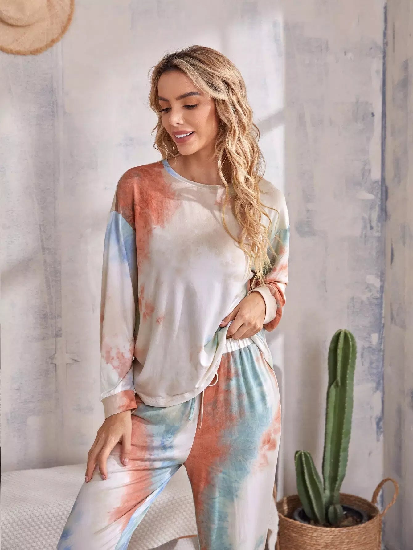 Tie Dye Drop Shoulder Pullover Sweatpants – Beisat