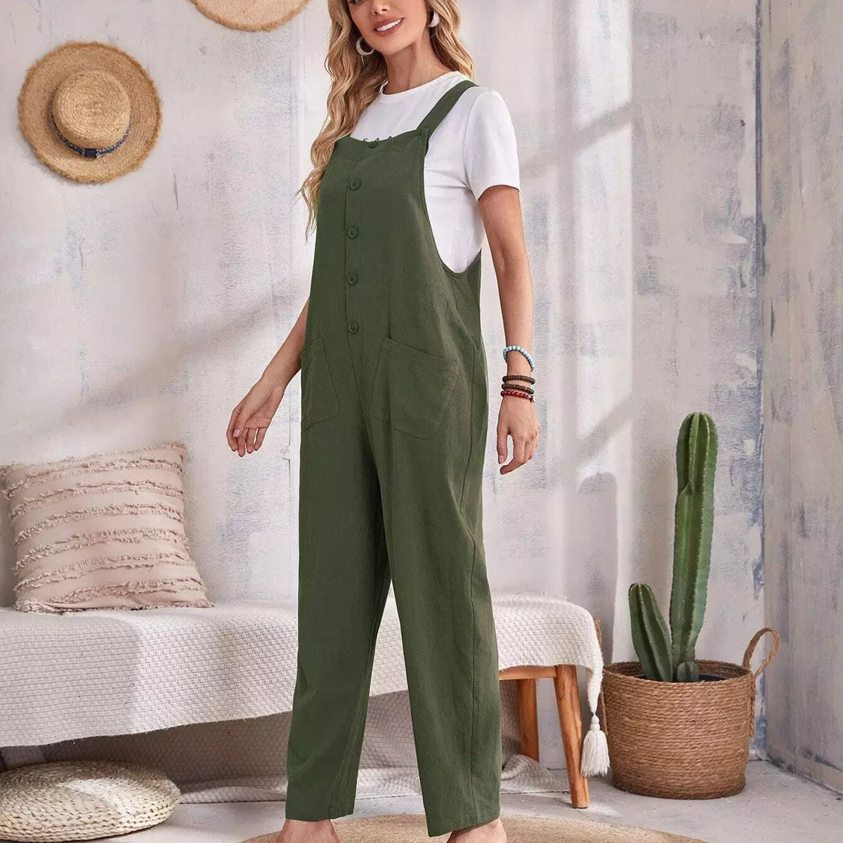 Dual Pocket Single Breasted Overalls - Oman