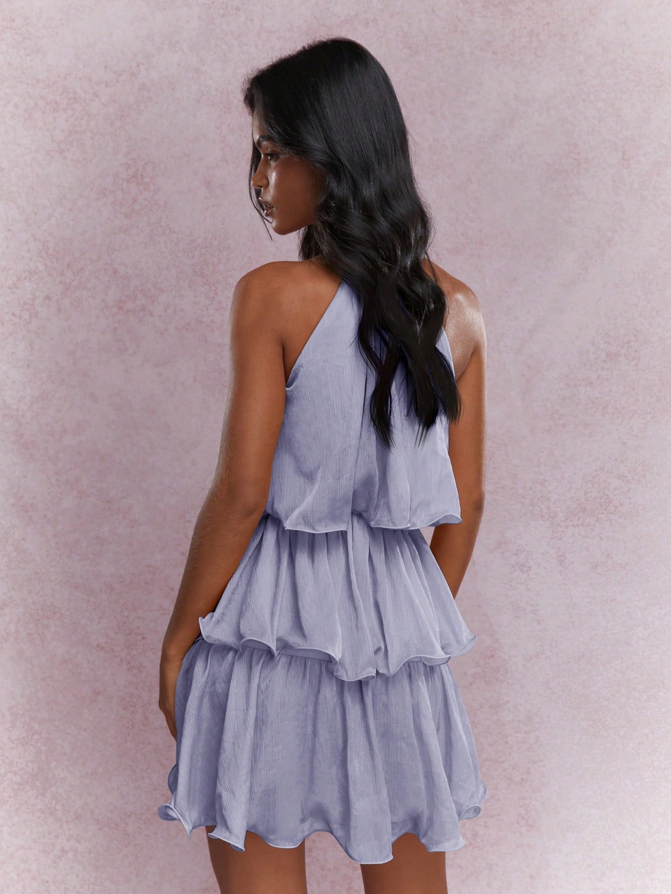 strapless open back dress MISSGUIDED Tiered Ruffle Halter Mini Dress Summer Party Cocktail Weddi –  Beisat