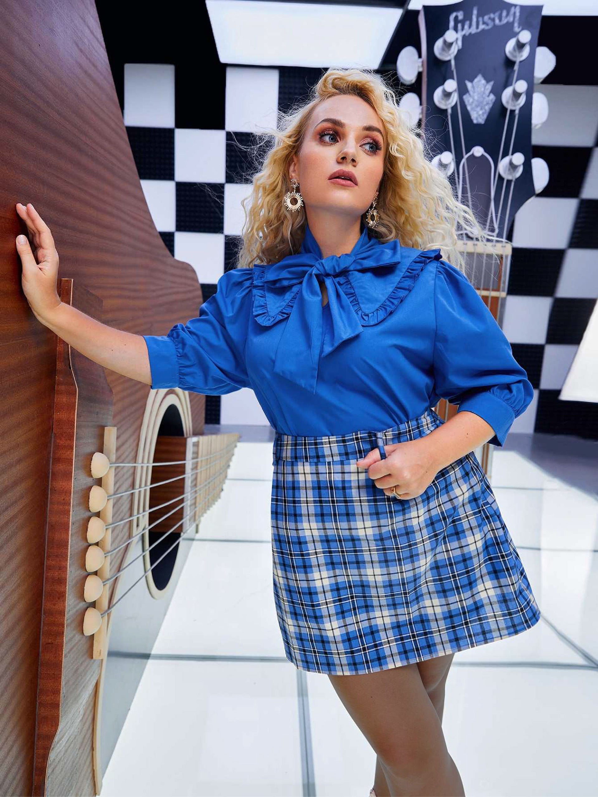 Plus High Waist Tartan Skirt – Beisat