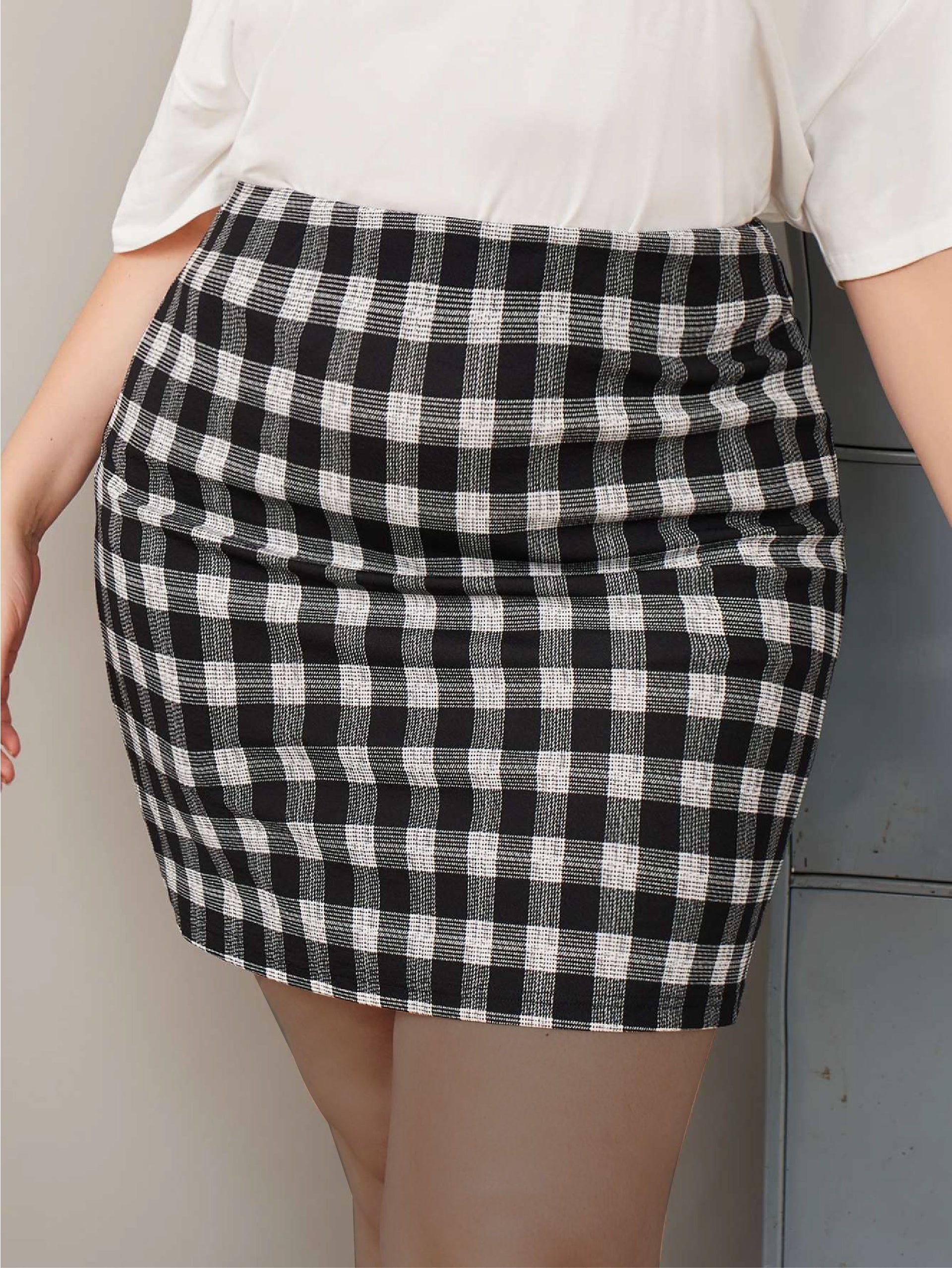 Plus Buffalo Plaid Skirt – Beisat